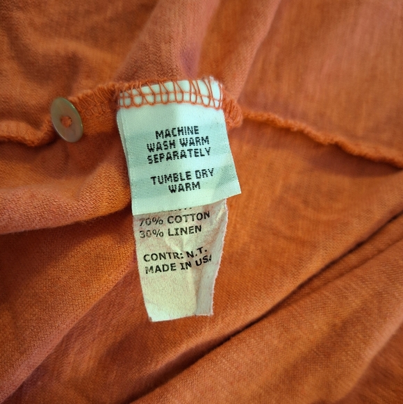 Cut Loose Coral Linen Blend Cardigan Sz XL *C6 - Picture 3 of 4